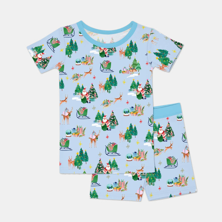 Jolly Forest Christmas Family Matching Two Piece Short Sleeve Shorts Pajama Set