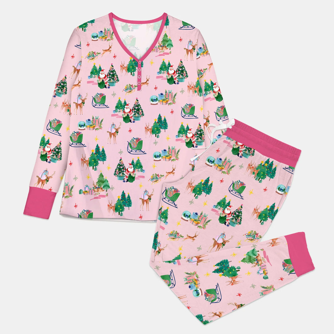 Jolly Forest Christmas Family Matching Women Pajama Set