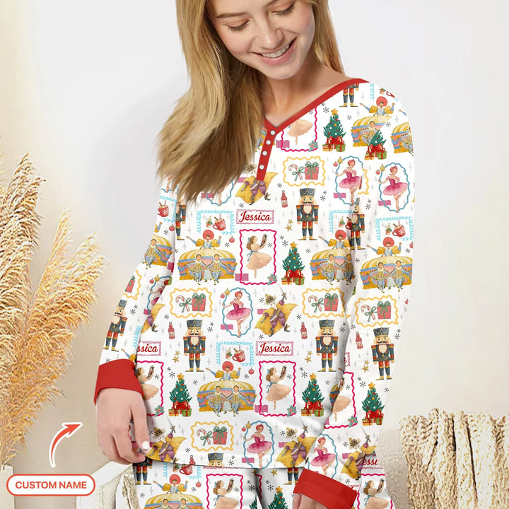 The Enchanted Nutcracker Custom Name Women Pajama Set