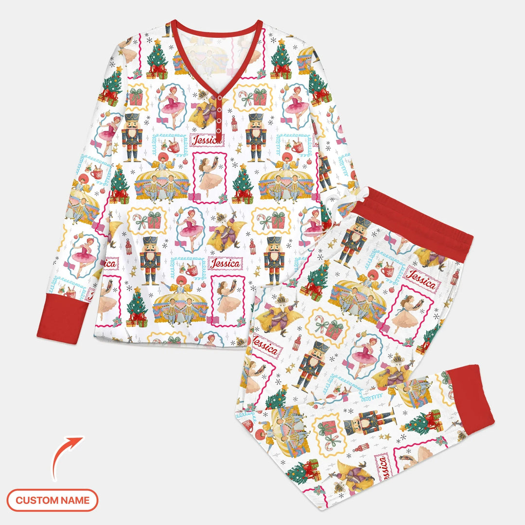 The Enchanted Nutcracker Custom Name Women Pajama Set