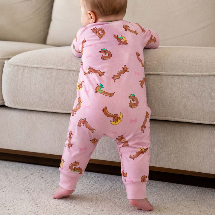 Playful Dachshund Pattern Bamboo Convertible Zippy