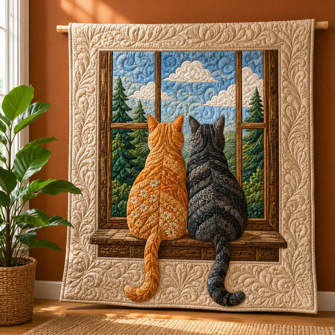 Playful Kitty World Bamboo Quilt Blanket