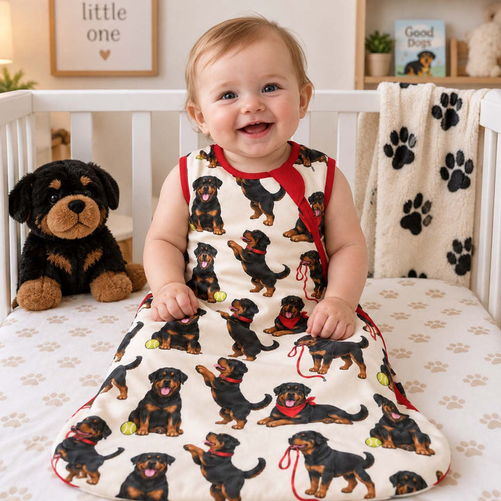 Playful Rottweiler Puppies Bamboo Sleep Bag