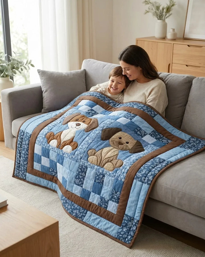 Puppy Pals Bamboo Quilt Blanket
