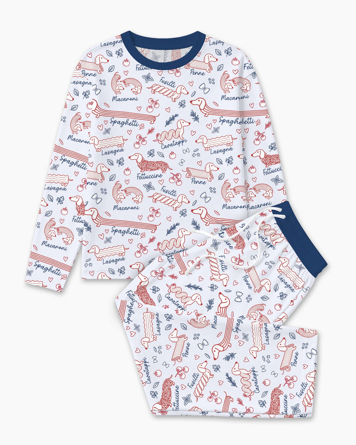Funny Dachshund Pasta Pups Bamboo Men's Pajama Set