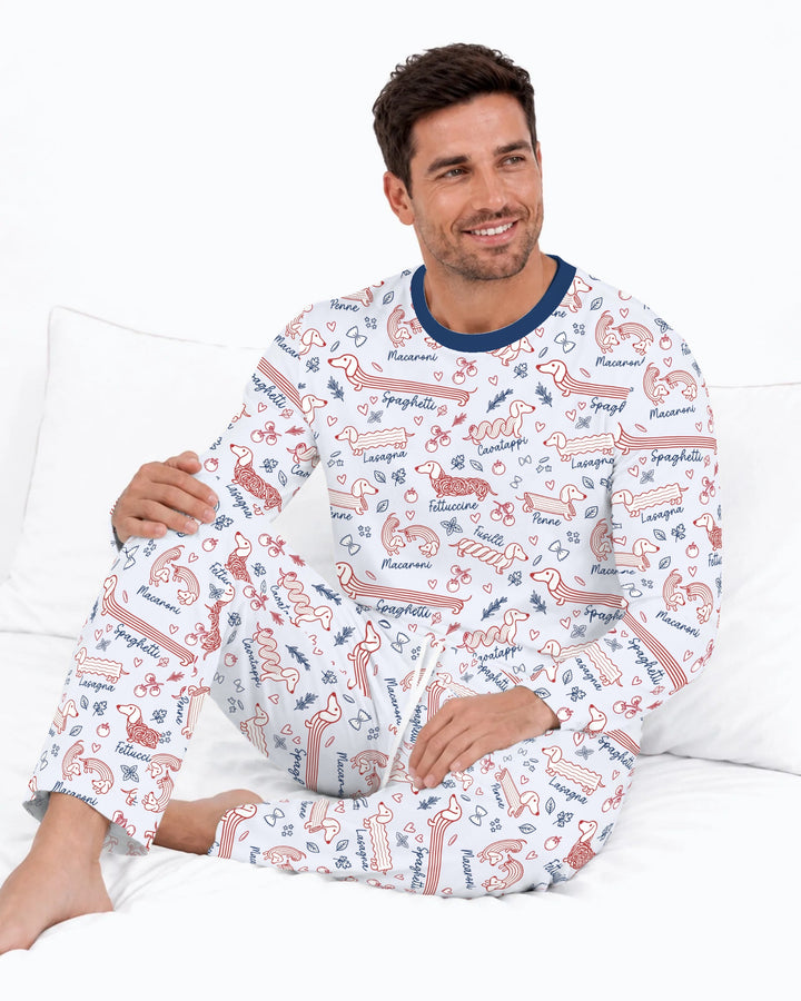 Funny Dachshund Pasta Pups Bamboo Men's Pajama Set