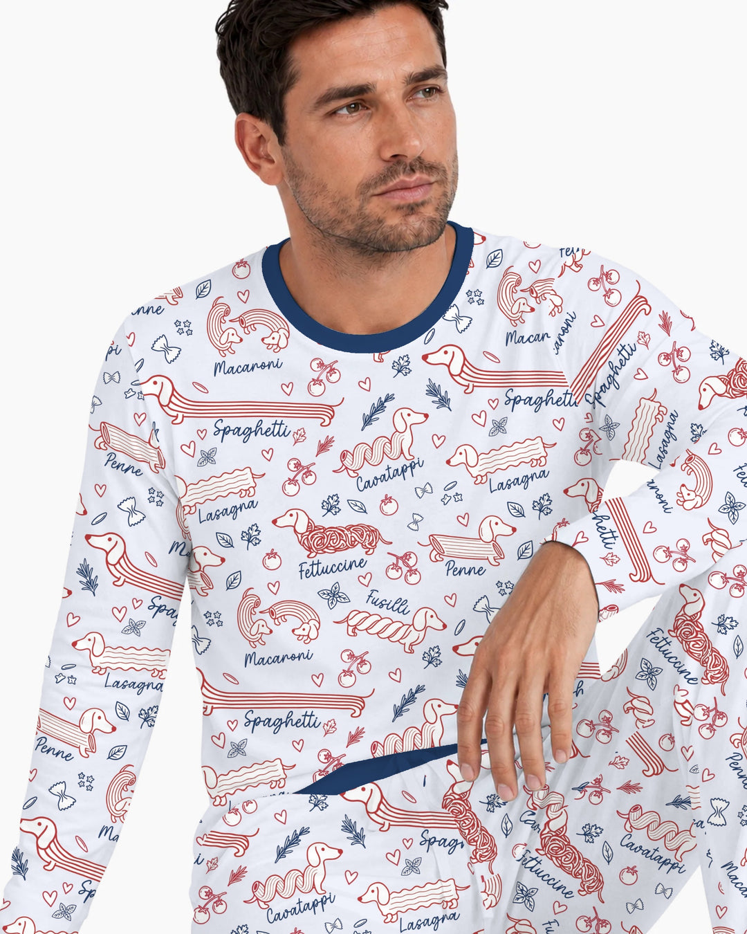 Funny Dachshund Pasta Pups Bamboo Men's Pajama Set