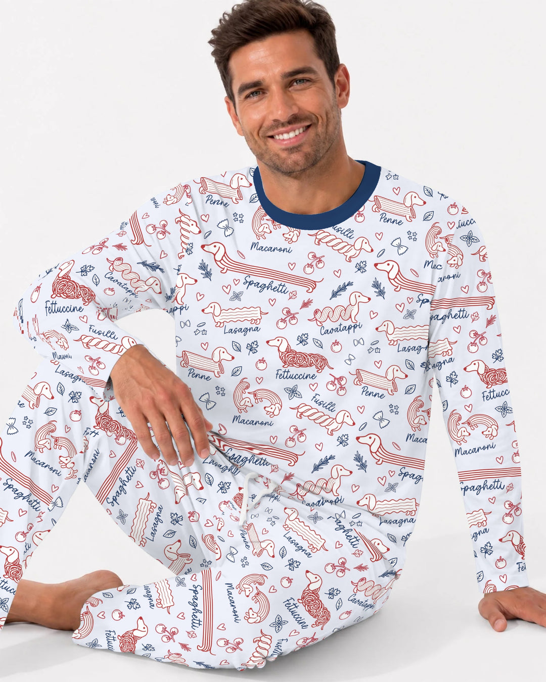 Funny Dachshund Pasta Pups Bamboo Men's Pajama Set