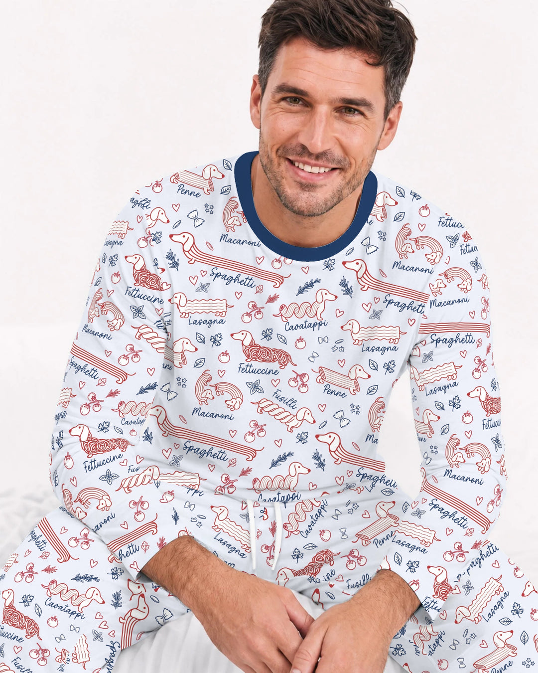 Funny Dachshund Pasta Pups Bamboo Men's Pajama Set