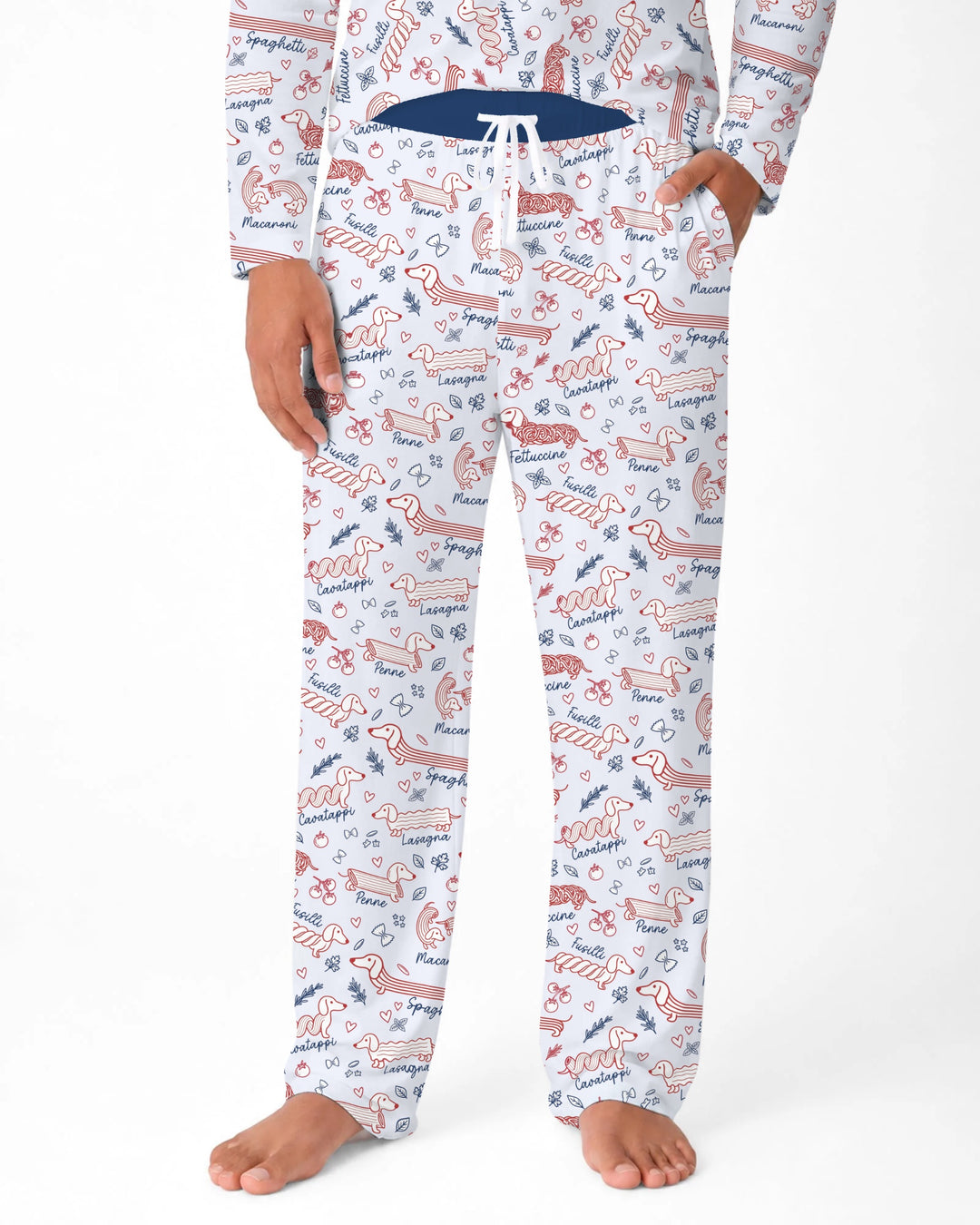 Funny Dachshund Pasta Pups Bamboo Men's Pajama Set