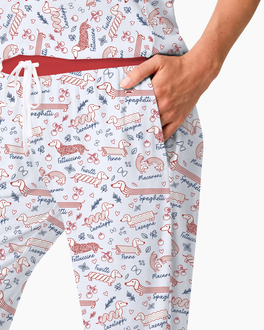 Funny Dachshund Pasta Pups Bamboo Women Pajama Set