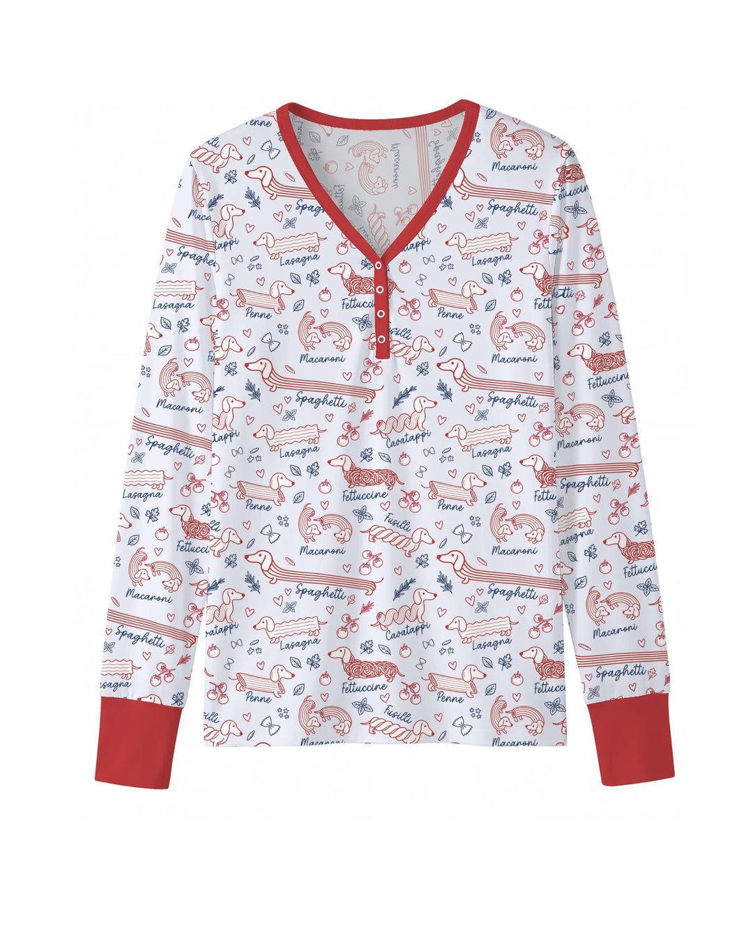 Funny Dachshund Pasta Pups Bamboo Women Pajama Set