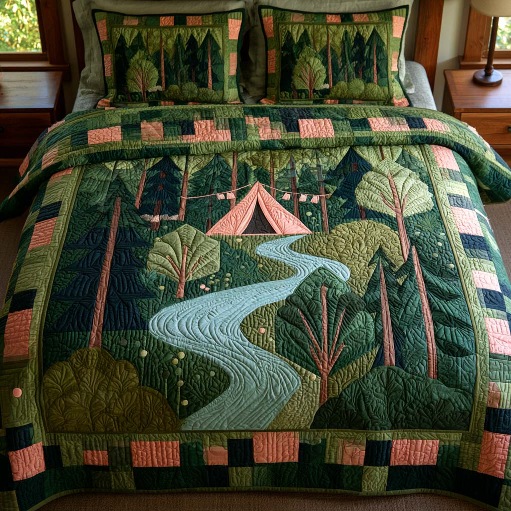 Quiet Woodland Meadow Bamboo Quilt Bedding Set