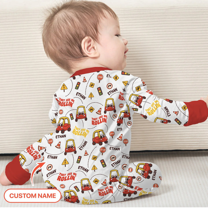 Custom Name They See Me Roliin' Convertible Zippy , Custom Name They See Me Roliin' Convertible Zippy - 0-3M
