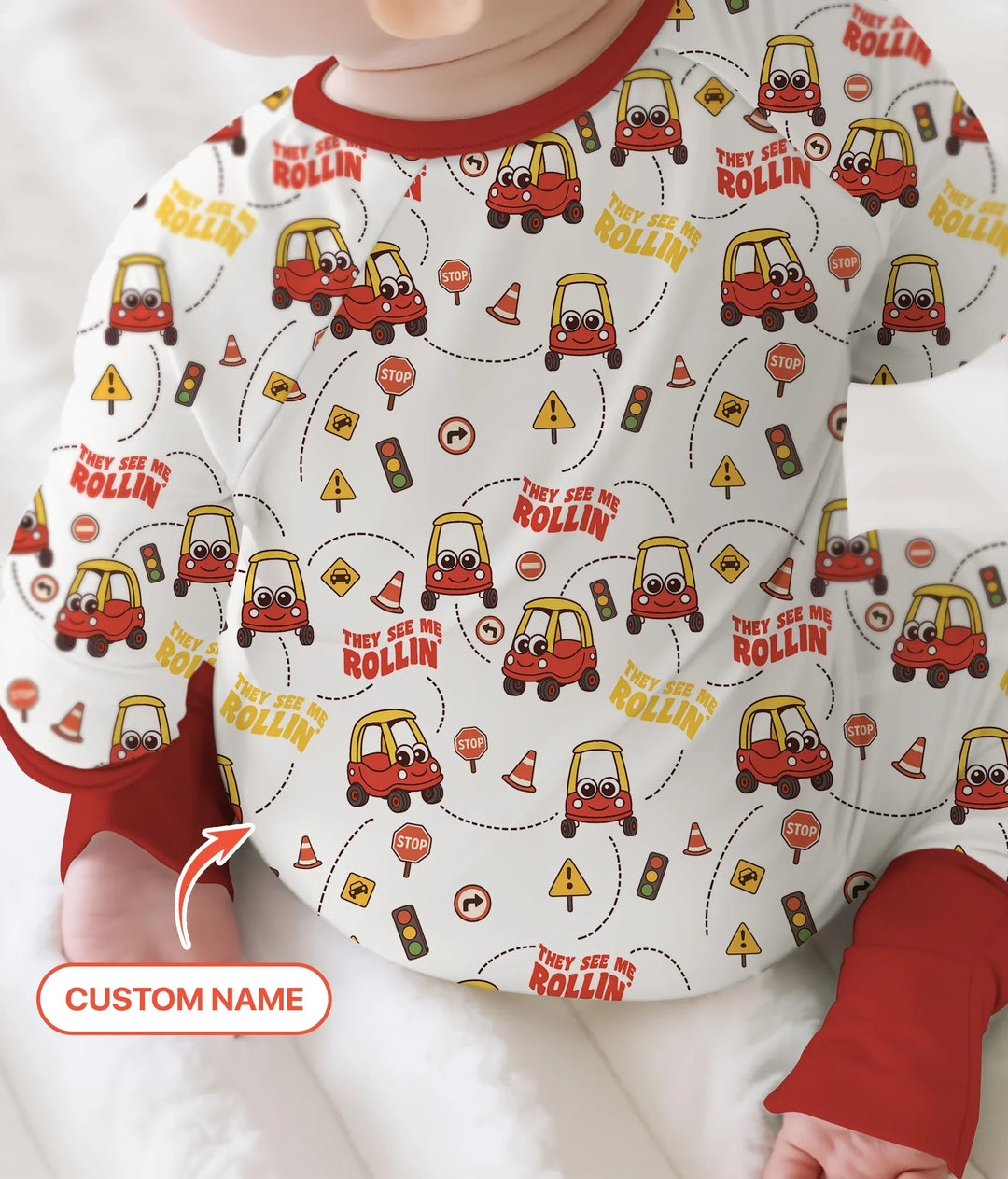 Custom Name They See Me Roliin' Convertible Zippy , Custom Name They See Me Roliin' Convertible Zippy - 0-3M