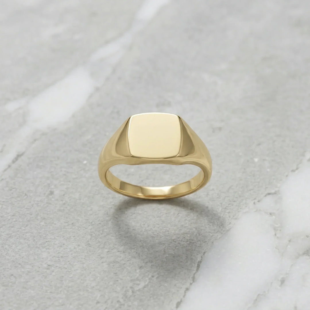 Personalized Engraved Square Signet Ring