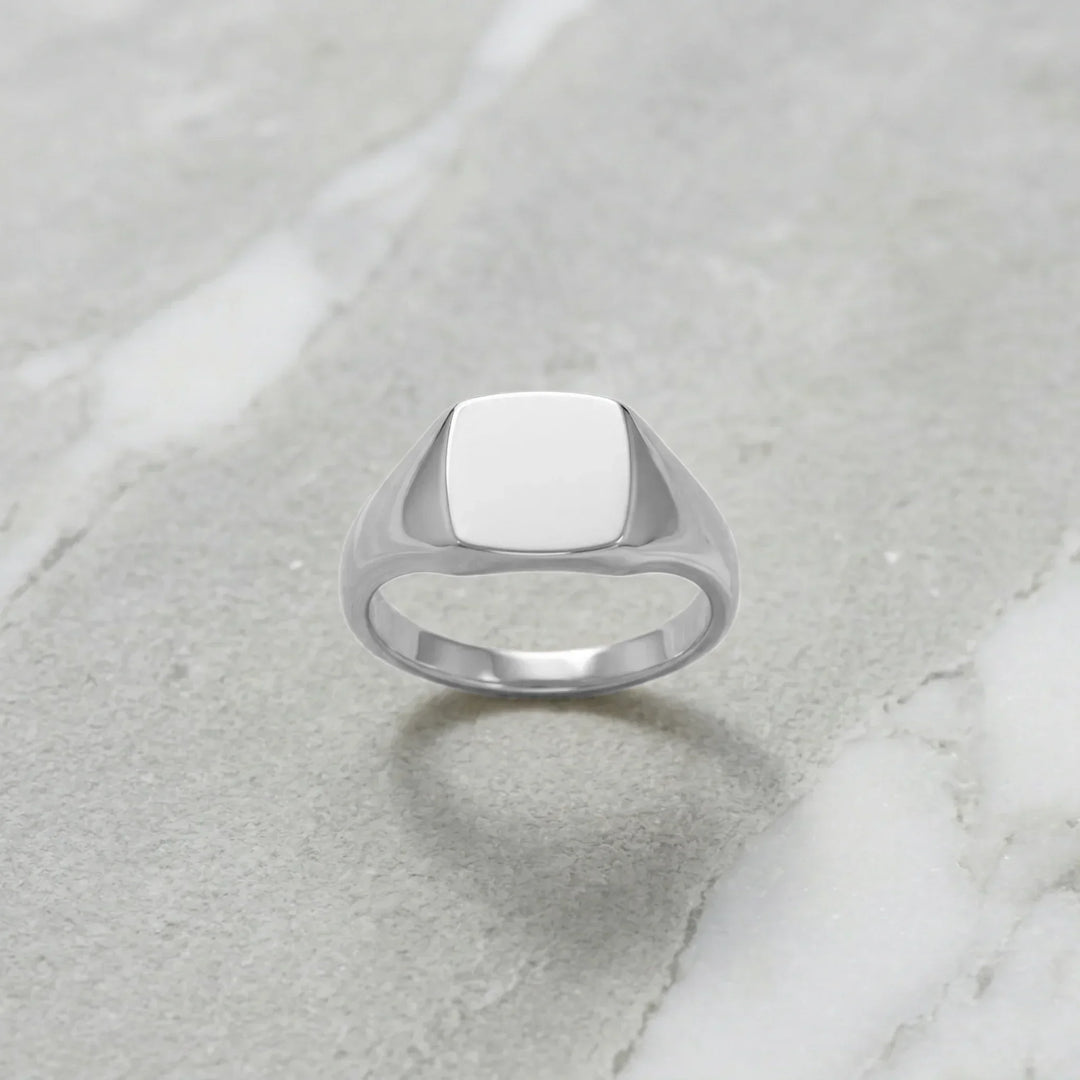 Personalized Engraved Square Signet Ring