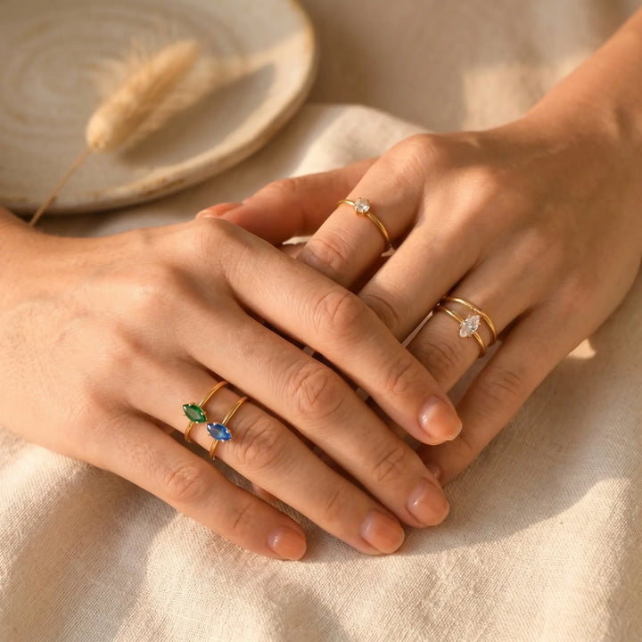 Dainty Marquise Birthstone Ring