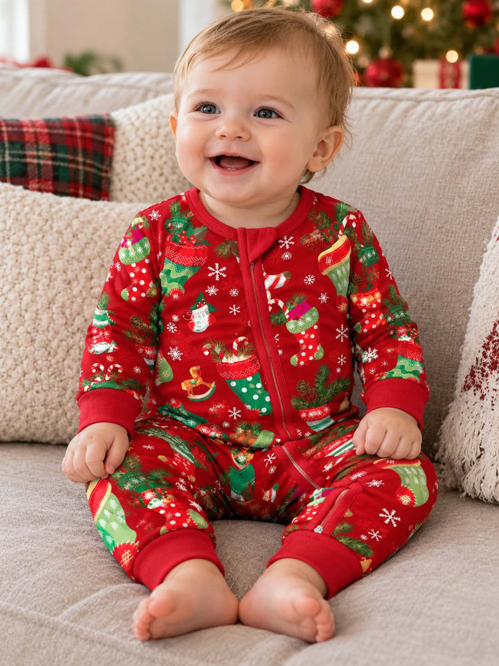 Red Christmas Stockings Bamboo Convertible Zippy