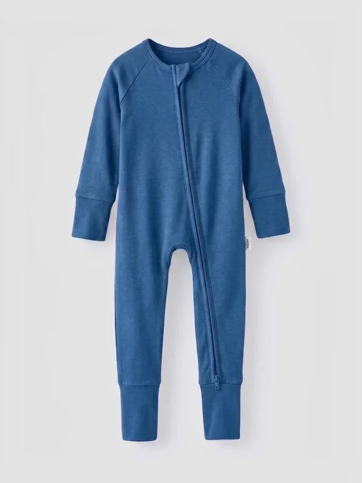 Steel Blue Bamboo Convertible Zippered Romper