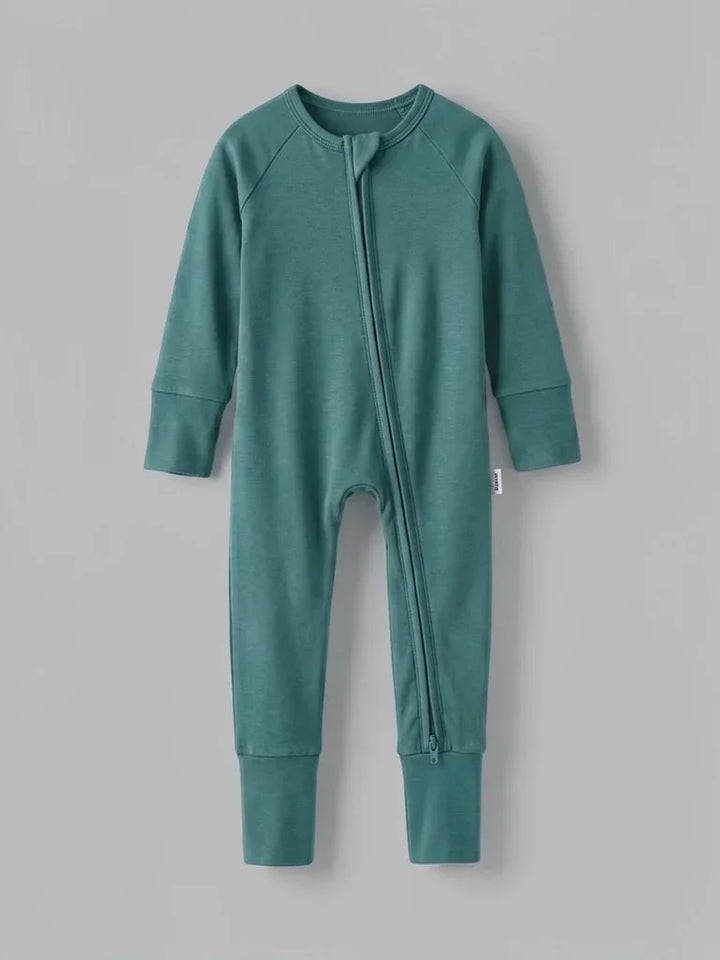 Cadet Blue Bamboo Convertible Zippered Romper