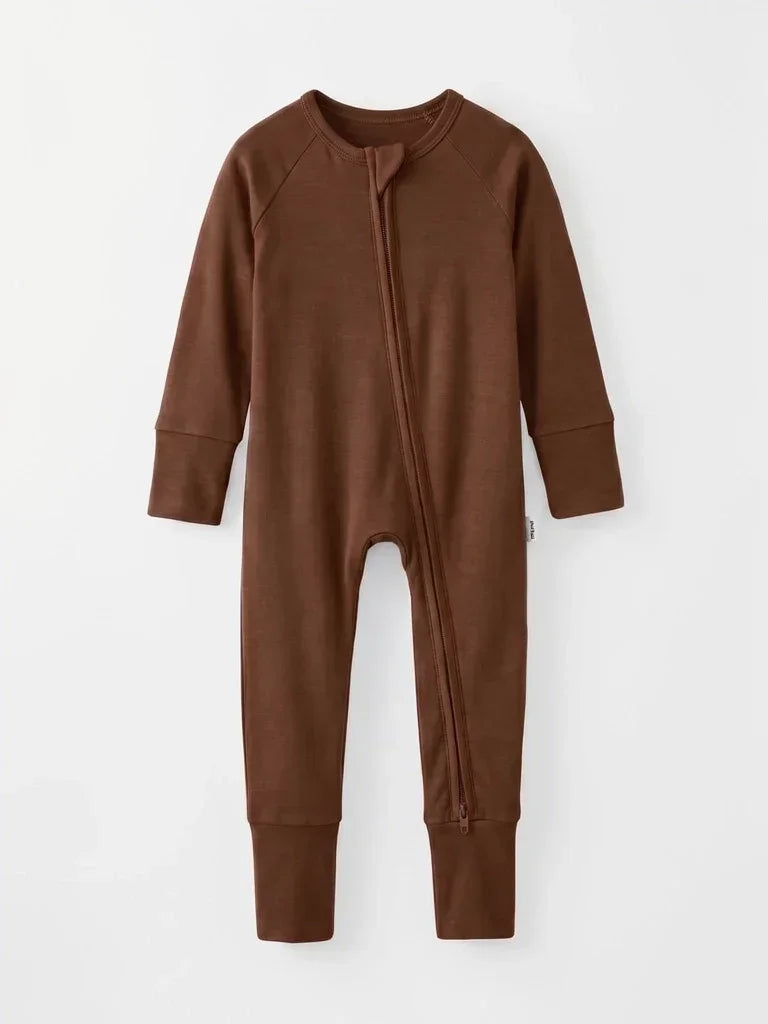 Brown Chocolate Bamboo Convertible Zippered Romper