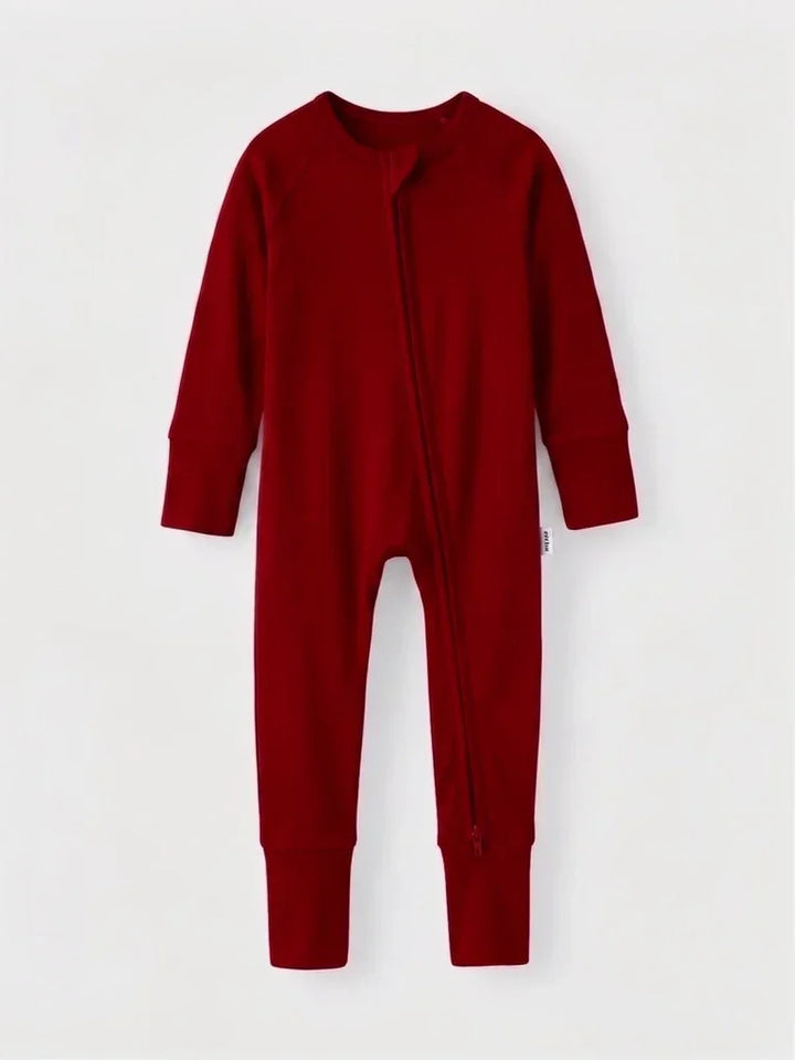 Maroon Bamboo Convertible Zippered Romper