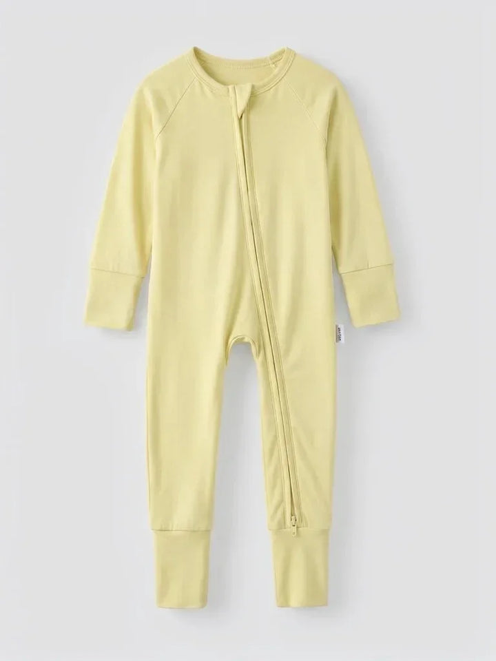 Hellgoldener Bambus-Overall mit Reißverschluss und wandelbarem Design