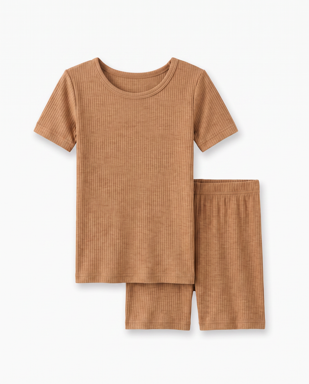 Ribbed Bamboo Two Piece Short Sleeve Short Pajama Set