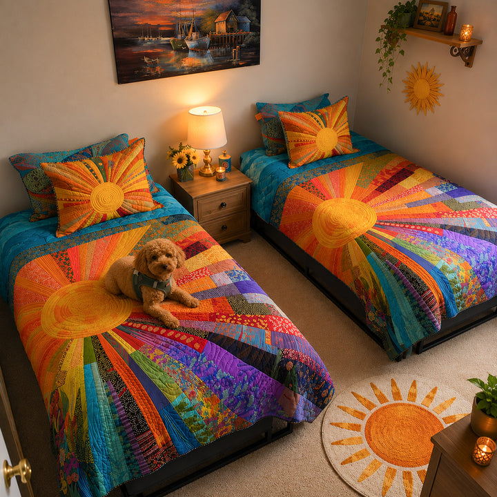 Rising Sun Bamboo Quilt Bedding Set