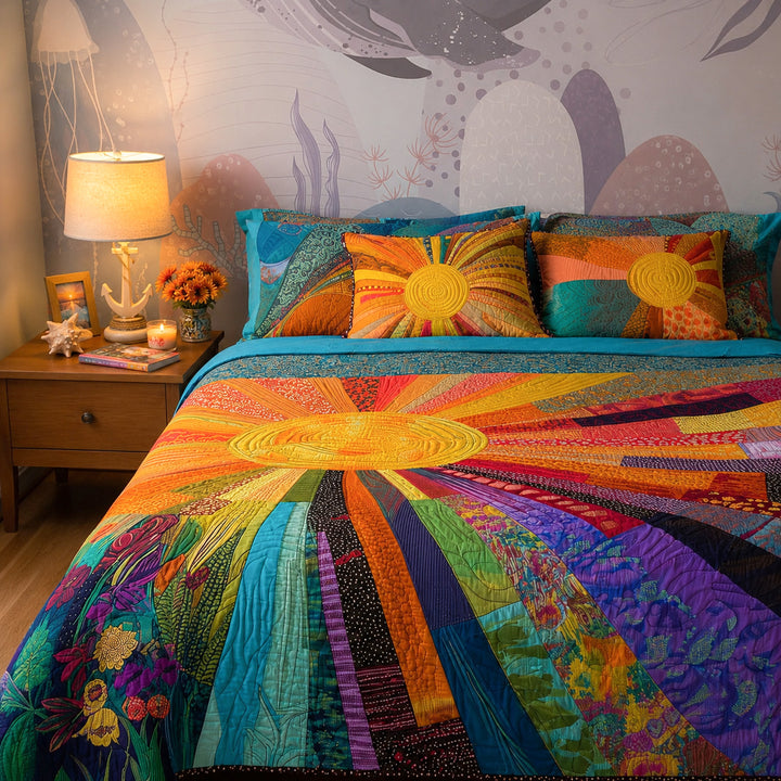 Rising Sun Bamboo Quilt Bedding Set