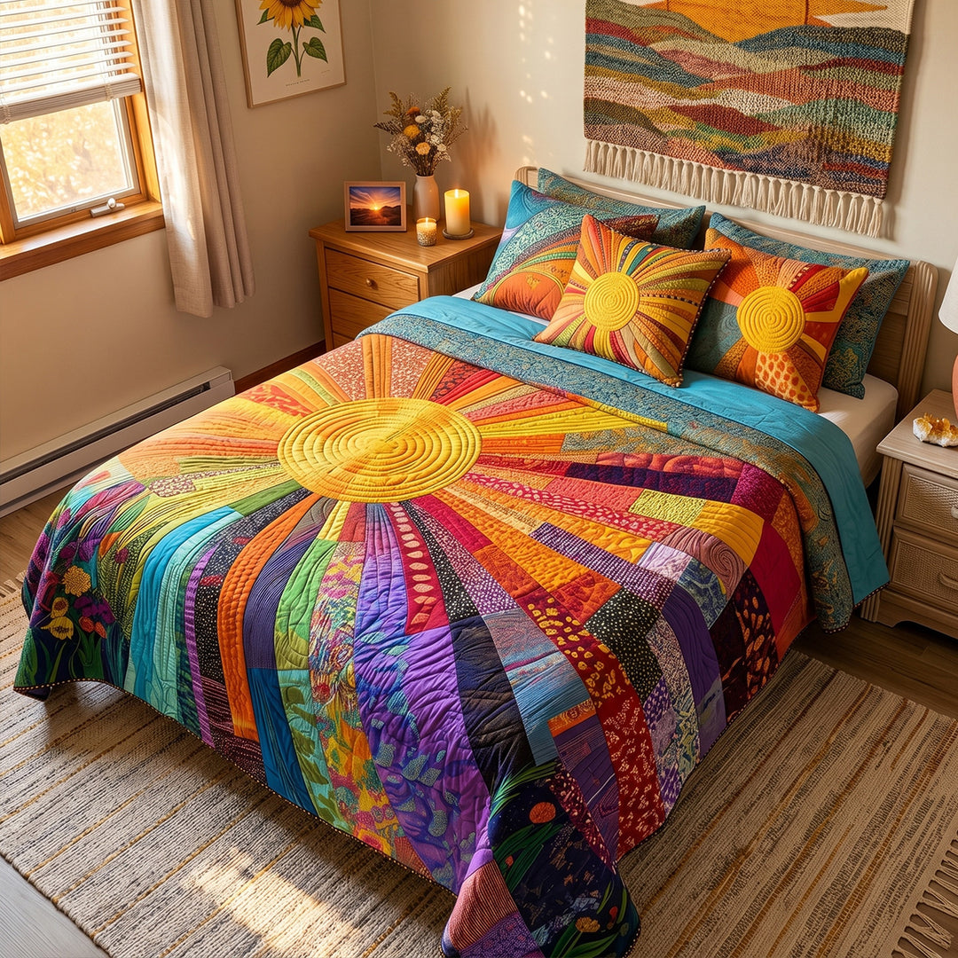 Rising Sun Bamboo Quilt Bedding Set
