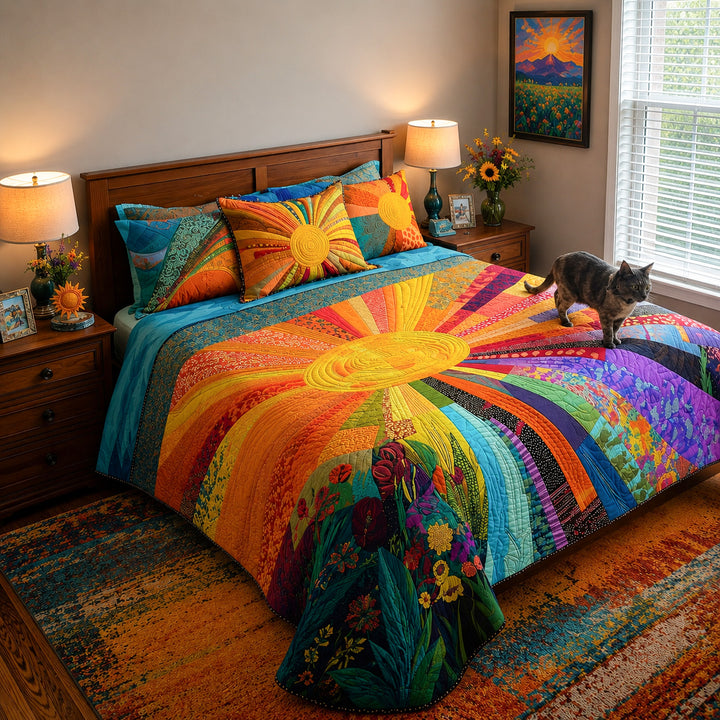 Rising Sun Bamboo Quilt Bedding Set