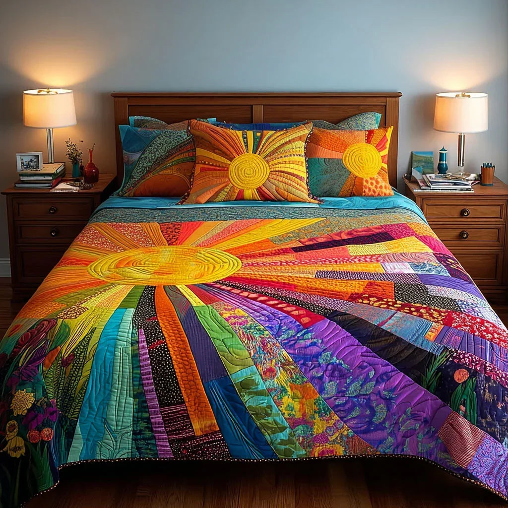 Rising Sun Bamboo Quilt Bedding Set