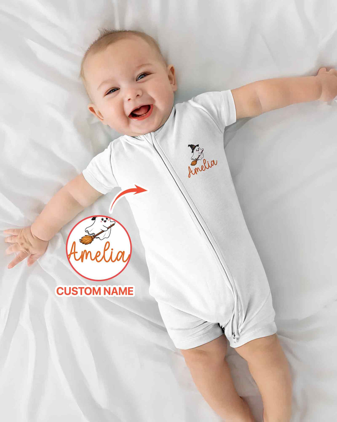 Personalized My 1st Halloween Bamboo Shorty Zippy