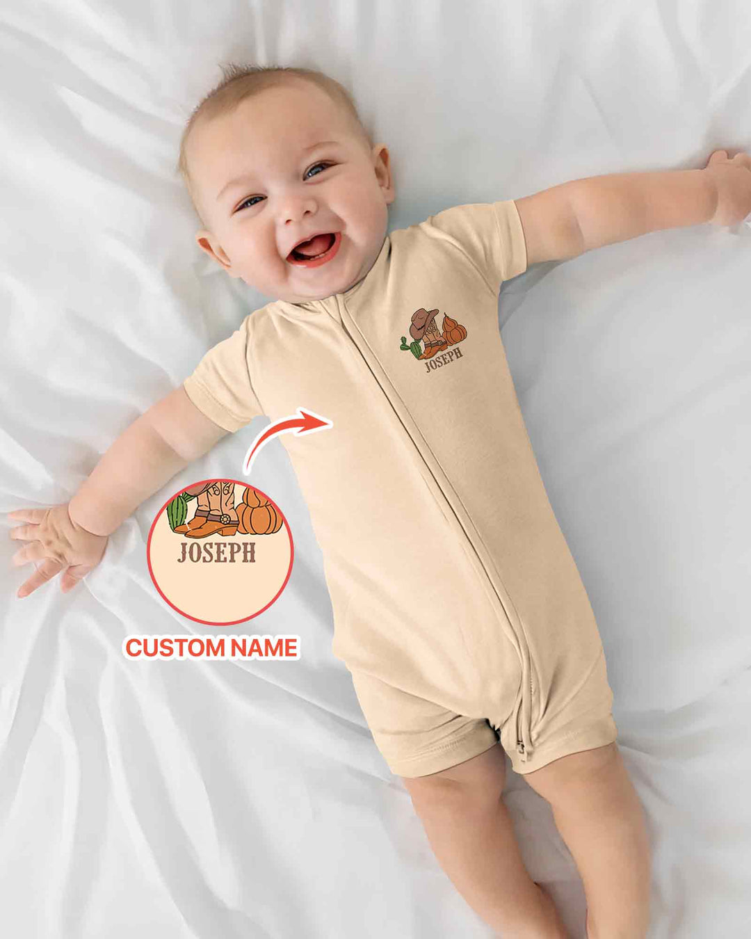 Personalized Spooky Cowboy Cowgirl Bamboo Shorty Zippy