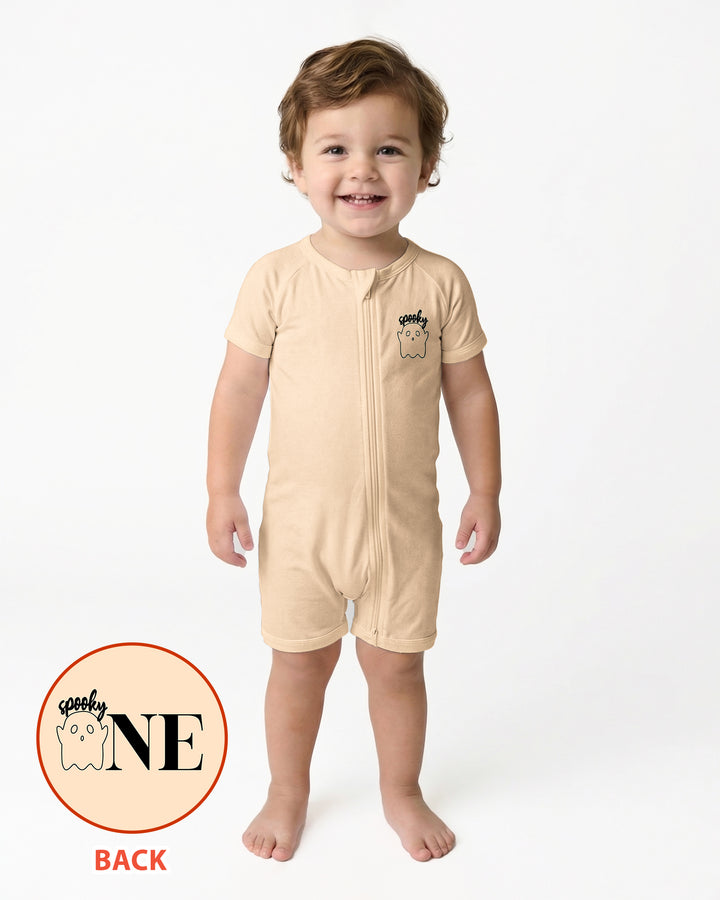 Spooky One Birthday Boo First Birthday Halloween Bamboo Shorty Zippy
