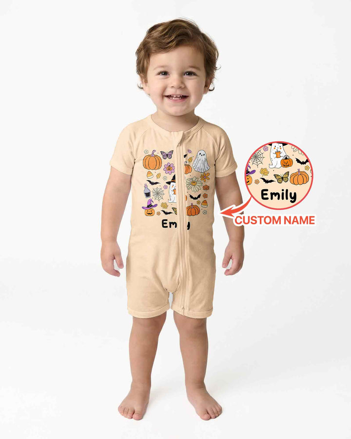 Personalized Retro Halloween Bamboo Shorty Zippy