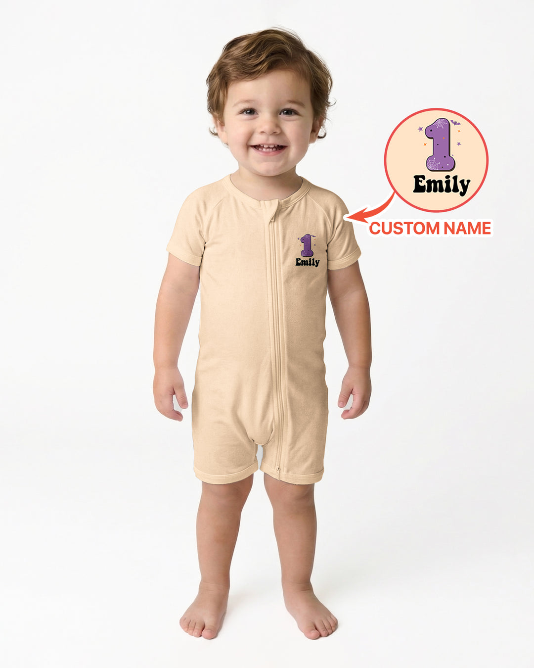 Personalized Spooky One Coquette Halloween Birthday Bamboo Shorty Zippy
