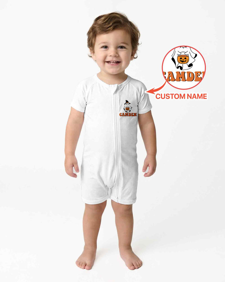 Personalized One Spooky Dude Halloween Birthday Bamboo Shorty Zippy