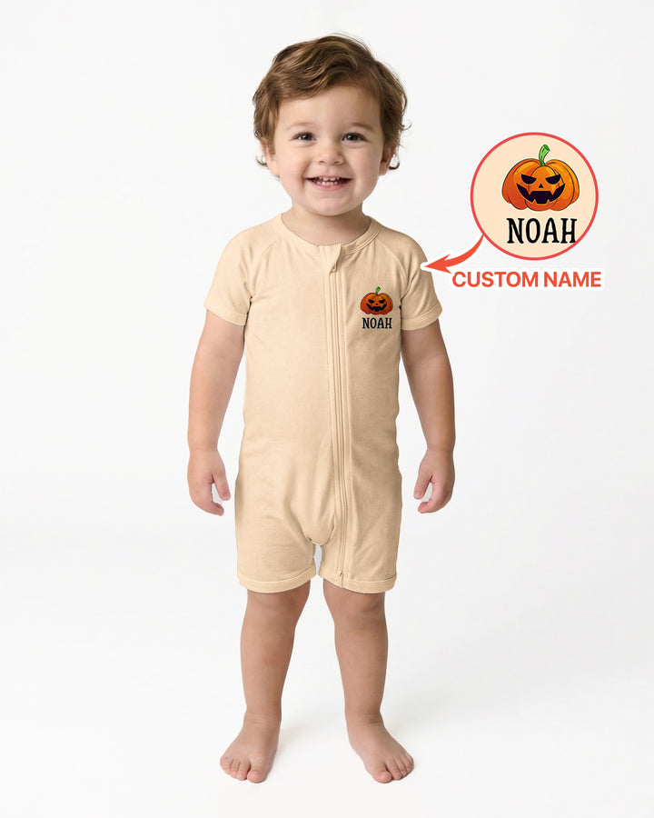 Personalized Spooky One First Birthday Halloween Bamboo Shorty Zippy