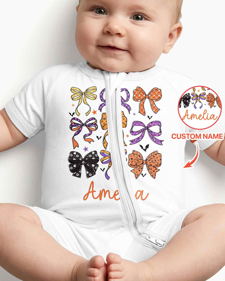 Personalized Halloween Ribbon Bamboo Shorty Zippy