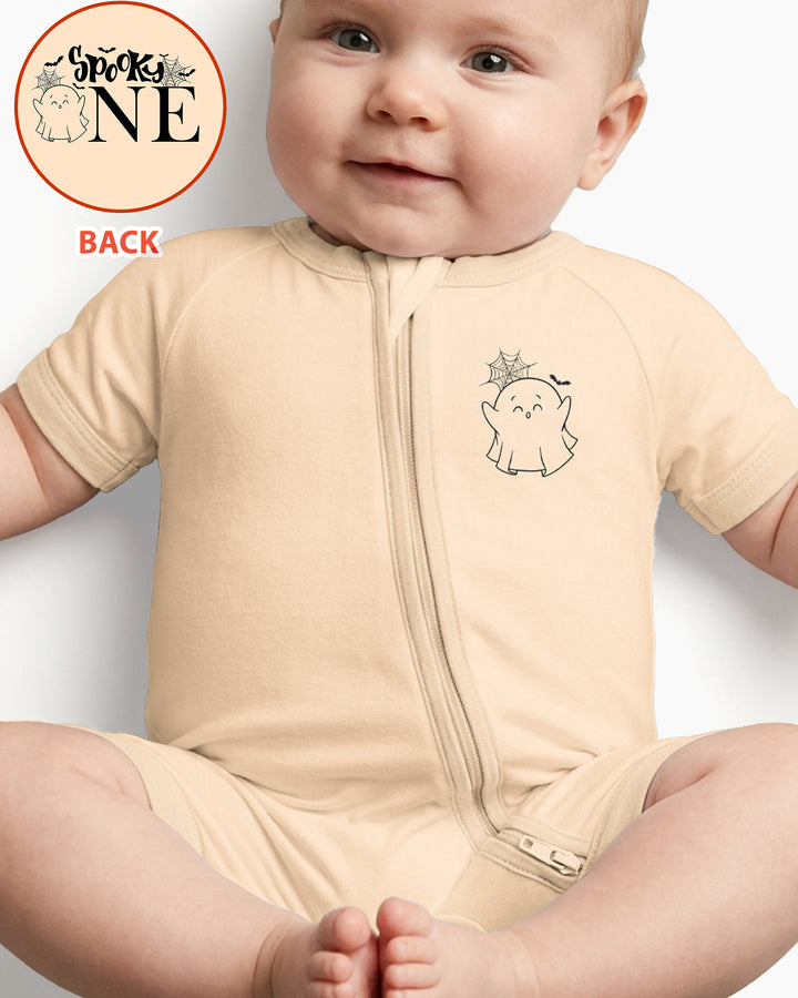 Spooky One Birthday First Birthday Halloween Bamboo Shorty Zippy