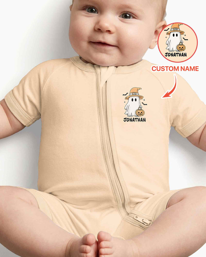 Personalized One Spooky Dude First Halloween Bamboo Shorty Zippy