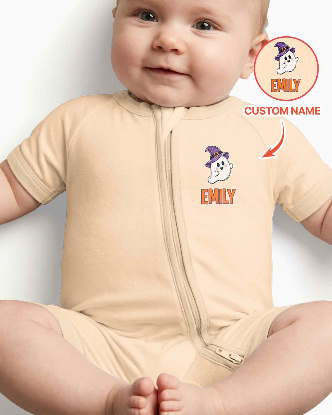 Custom Name Spooky One First Halloween Bamboo Shorty Zippy
