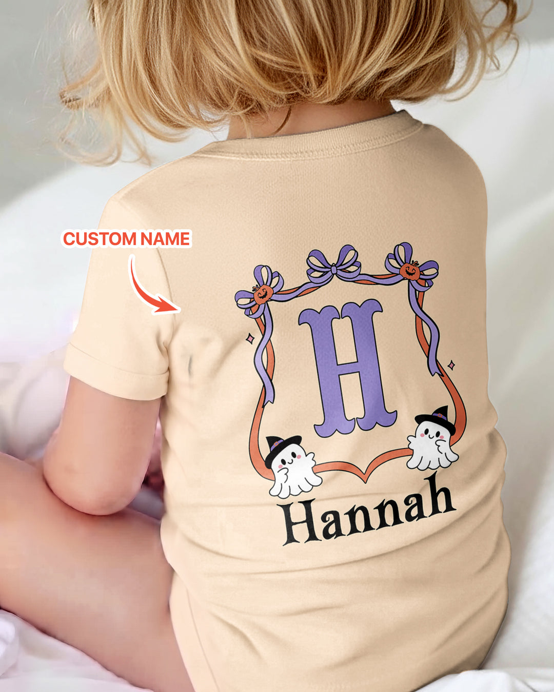 Personalized Halloween Baby Girl's Little Boo Bamboo Bodysuit