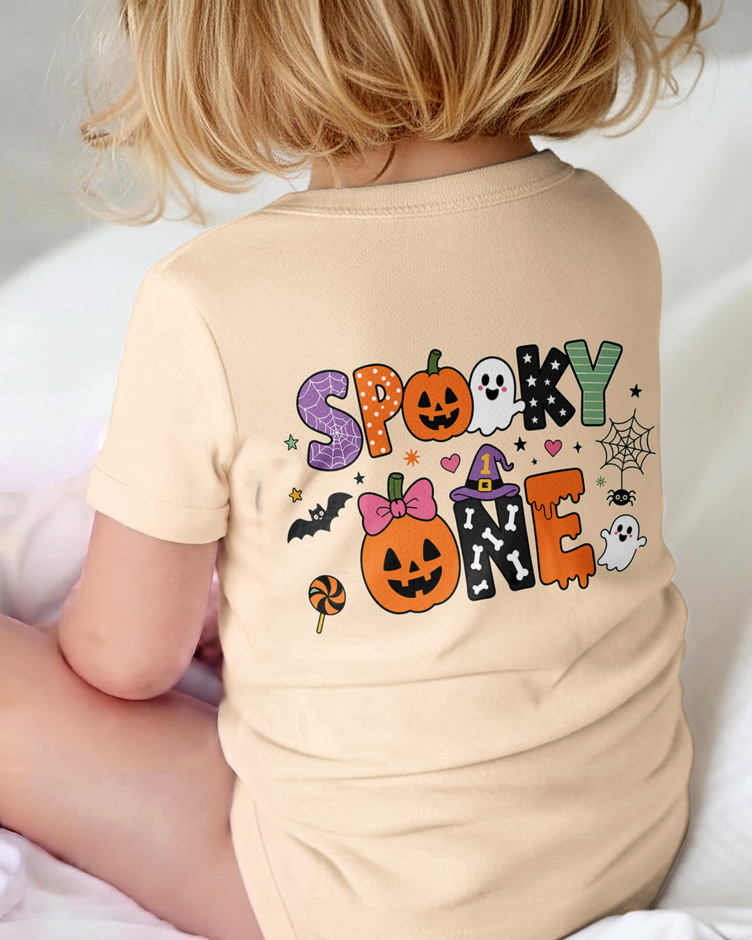 Personalized Name 1st Halloween Pumpkin Ghost Spooky One Birthday Bamboo Bodysuit