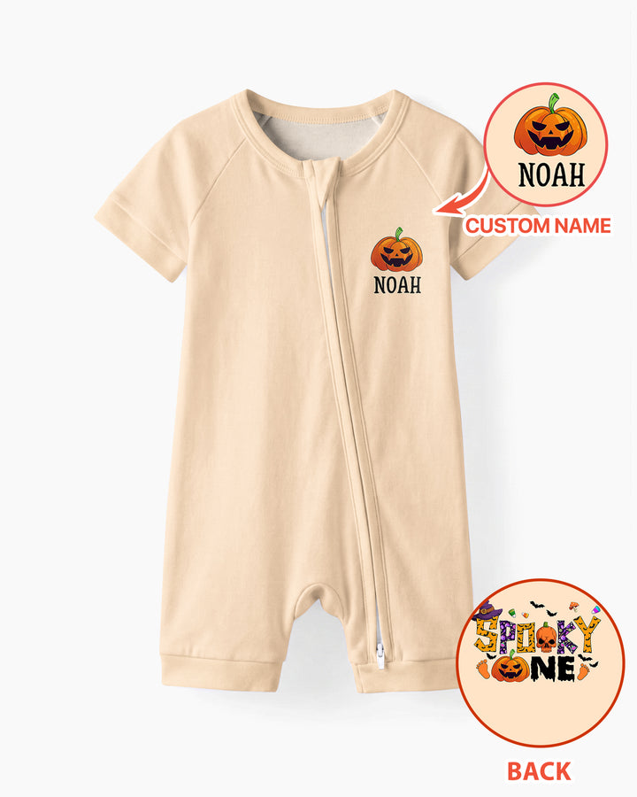 Personalized Spooky One First Birthday Halloween Bamboo Shorty Zippy
