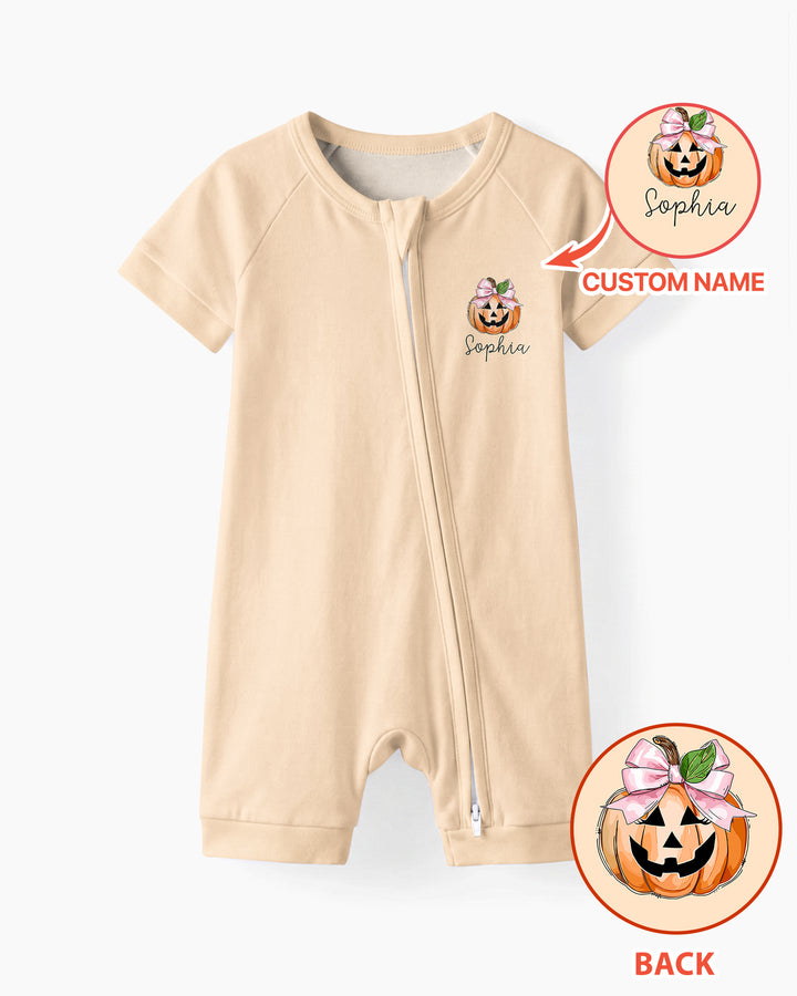 Personalized Name Baby Boo Outfits First Halloween Bamboo Shorty Zippy