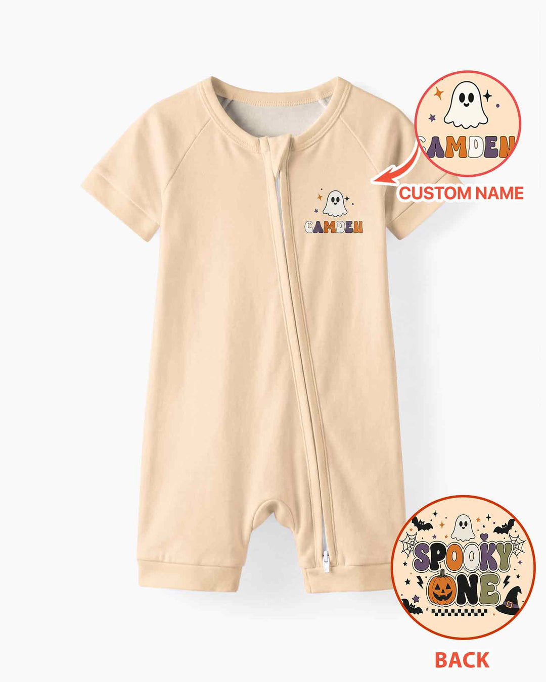Personalized Spooky One Halloween Bamboo Shorty Zippy
